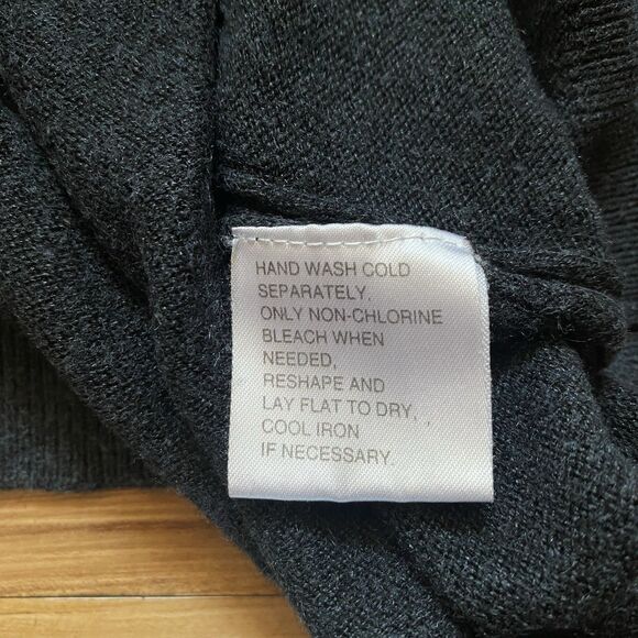 VTG LATITUDE by Northern Isles Mens XL Dark Gray Silk Cashmere Crewneck Sweater - Picture 6 of 12